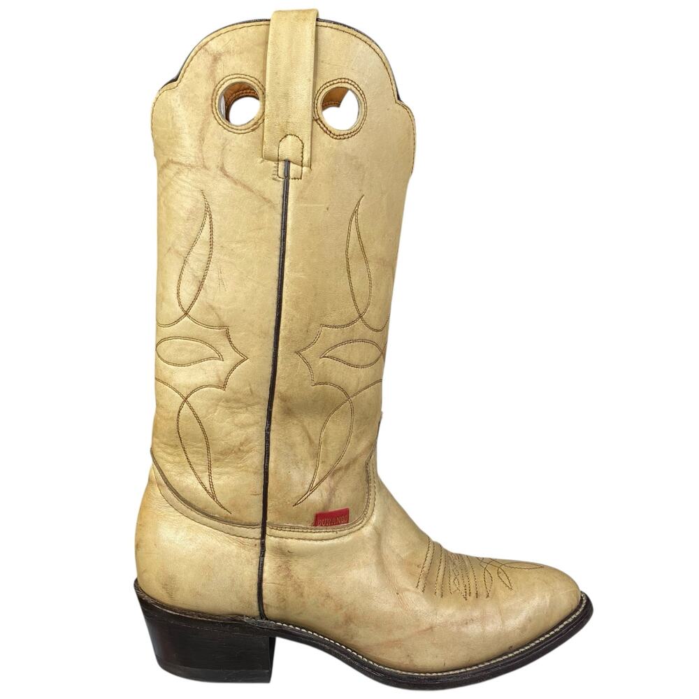Vintage Durango Men's Cream Marbled Western Cowboy Boot Size US 8.5 EE